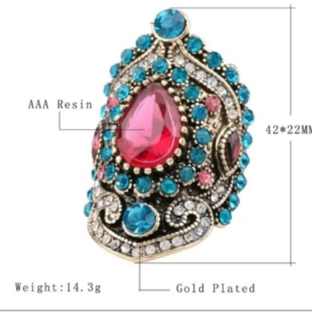 Multi Stone Ring Size 8.5 - Picture 4 of 5